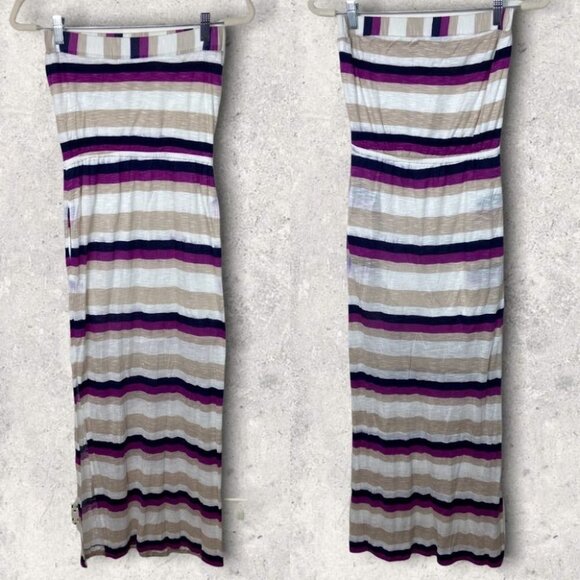 Splendid Strapless Striped Maxi Dress Very‎ Berry Size XS Horizon USA Made Boho - Picture 2 of 13